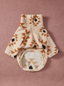 PETSIN 1pc Pet Autumn/Winter Double Sided Plush Elastic Comfortable Warm Fabric High Neck Dog Sweatshirt - Multicolor - View 1