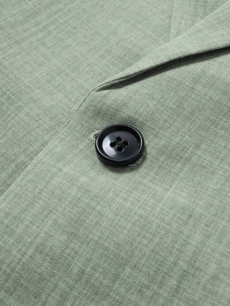 Manfinity Mode Blazer de una sola hilera con bolsillo y estampado espacial para hombres - verde menta - Añade 6