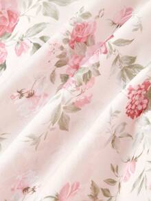 SHEIN MOD 纽扣装饰复古印花迷你连衣裙 - 彩色 - 查看 6