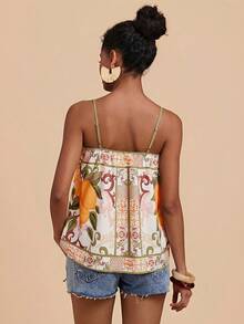 Travachic 女士印花宽松休闲度假吊带衫 - 彩色 - 查看 2