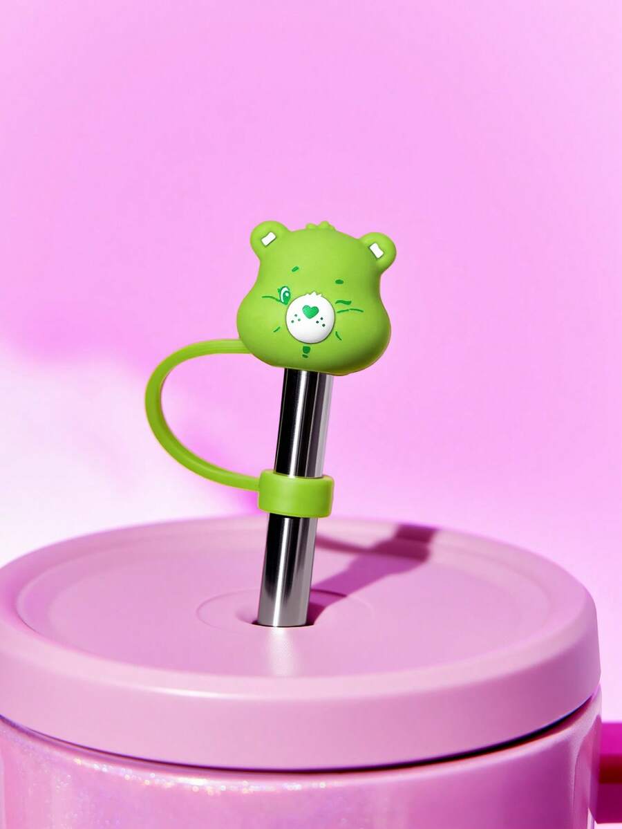 SHEIN X Care Bears 可爱绿色小熊吸管套,防尘可重复使用,适用于直径 8-10 毫米的吸管,本产品不含吸管,情人节礼物 - 綠色 - 查看 1