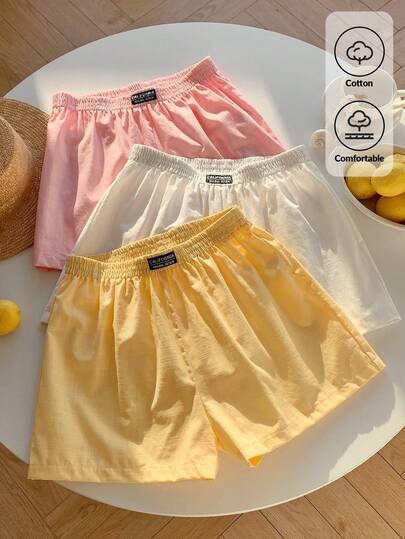 Comfortcana Women's Casual Woven Wide Leg Line Breathable Cotton Colorful 3pcs Shorts Set 2026 New Arrival Spring/Summer Fashionable Summer For Women Beach Going Out Vacations Women Casual Shorts For Women Y2K 2000s Style