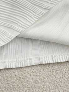 Franclia Women Textured V-Neck Knit Short Sleeve Top - White - View 5