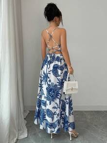 Elenzga Women's Casual Sleeveless Slit Dress With Paisley Pattern, Suitable For Vacation - Multicolor - View 4