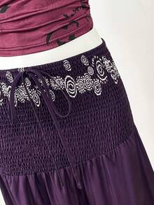 Lyxana Falda casual de vacaciones con estampado degradado de color para mujer - Multicolor - Ver 5