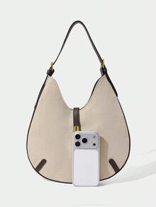 SHECARRY Women's Shoulder Bag, Exquisite Commuting, Casual Vacation Splicing Bag - Apricot - View 5