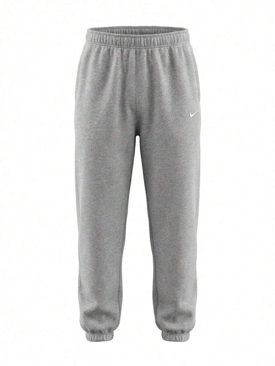 Nike Solo Swoosh Men's Cuffed Fleece Trousers Grey - Grey Heather - View 1