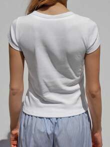 墨西哥湾 Y2K 婴儿 T 恤、美国海湾衬衫、美国骄傲 T 恤、90 年代美学衬衫、时尚图案 T 恤、女士礼物、女士 T 恤 - 白色 - 查看 2