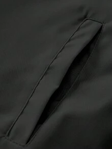 Manfinity EMRG 男士字母印花撞色拉链休闲长袖夹克 - 黑色 - 查看 4