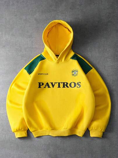  PAVTROS Men's Street Style Hoodie, Pullover Hooded Sweatshirt, Knit Top, Brazilian Vibe, Sports & Casual New , Distinctive Style, Brand Logo, Themed Design, Suitable For Daily Wear, Sports, Leisure, Themed Events, Holiday Gifts, Boyfriend Gifts