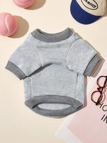 PETSIN 1 Piece Of Letter Printed Pet Gray Sports Style Thick Warm Spring And Autumn Pet Clothing - Grey - View 4