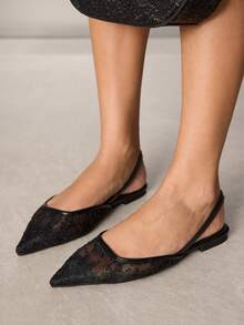 CUCCOO SZL Women's Pointed Toe Sequin Design Fashion Elegant Versatile Shoes - Black - View 7