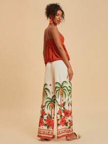 Travachic 度假休闲纯色吊带背心 + 热带印花长裤 - 彩色 - 查看 4