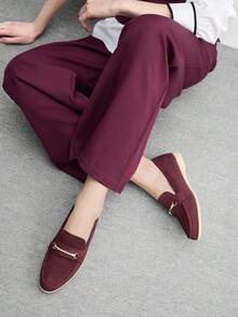 CUCCOO BIZCHIC 女士通勤平底便鞋 - 酒紅色 - 查看 4