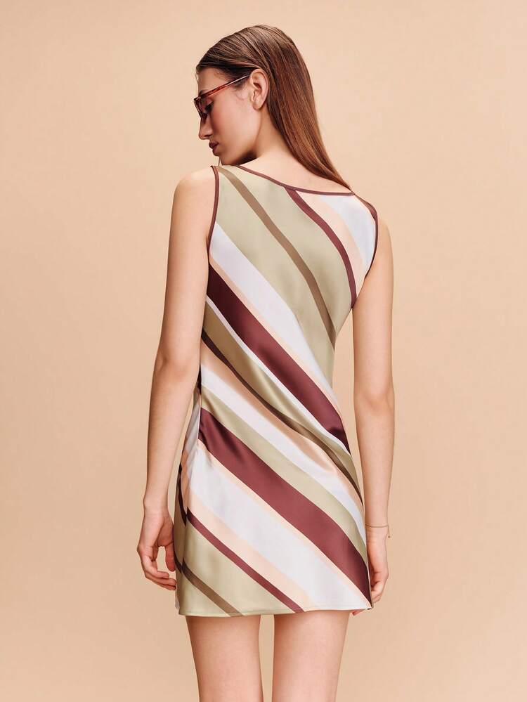 Mini Dress With Bold Stripes And Contrast Piping Spring Summer French Style Parisian Style Summer Vacation Dress Resort Dress Beach Outfits Summer Outfit For Women Beachwear Dress Women S Resort Wear Women S Summer Outfits Vacation Outfits Woman Resort Wear Beach Dress