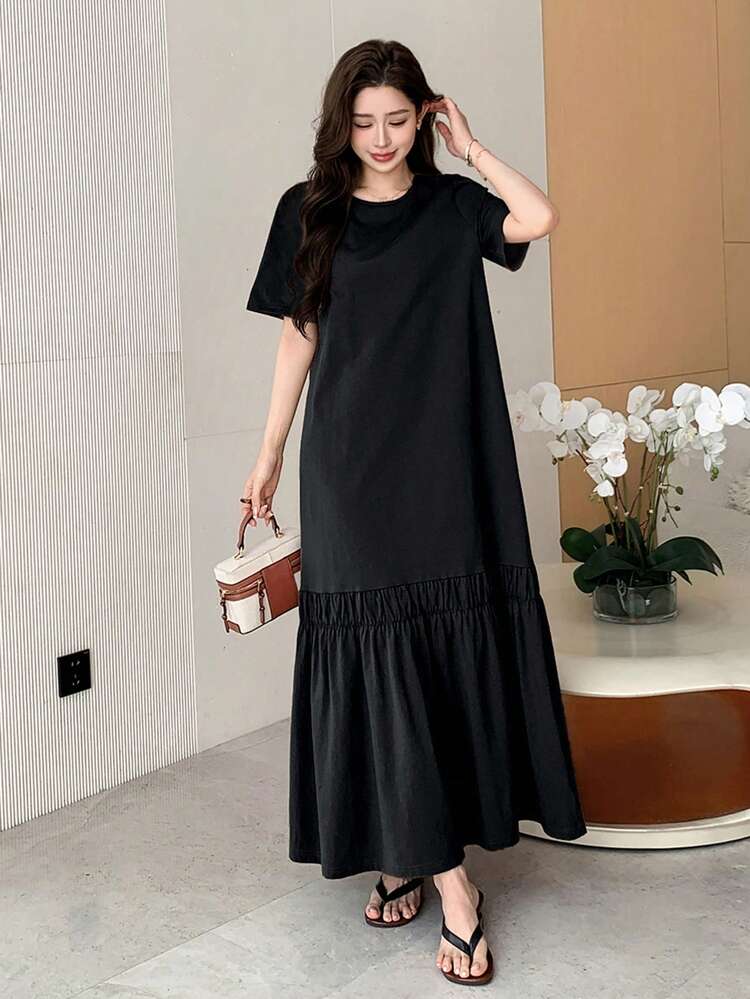 Spring & Summer Loose Business Casual Fashion Office Wear T-Shirt Dress For Women