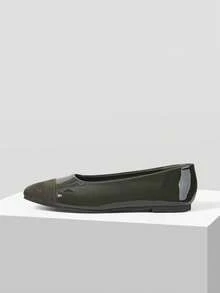 MOTF DAMEN SCHUHE RETRO NEU MODISCH GRÜNE PU LEDER FARBKOMBINATION QUADRATISCHE ZEHENKAPPE FLACHE SOHLE SCHUHE, EINFACH LÄSSIG UND LEICHT, NIEDRIGER SCHAFT UND SCHLUPFEINSTIEG, KOMFORTABLE UND ELEGANTE HOCHWERTIGE BALLETT-SCHUHE - Grün - Übersicht 7