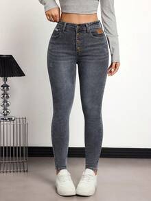 Selenza Jeans casuales y versátiles de mezclilla con bolsillos y botones para mujer - Multicolor - Ver 10