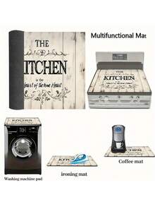(Hot Selling!!!) 1pc Flat Stove Protector Mat. The Kitchen Is An Art Space. This Rubber Non-Slip, Heat-Resistant Kitchen Utensil Protector Mat Is Suitable For Induction Cooktops, Glass Cooktops, And Is A Multi-Functional Scratch-Resistant Mat. It Is Also The Best Choice For Ovens, Washing Machines, Dryers, And Kitchen Decorations. - Multicolor - View 8