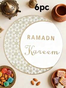 1-8 Alas Meja Bundar Aneka Warna untuk Ramadan, Cocok untuk Dekorasi Meja, Dekorasi Rumah, Acara Perjamuan, Makan Malam Perayaan, Pesta Liburan di Luar Ruangan, Dekorasi Meja, Aksesori yang Indah - MultiWarna - View 10