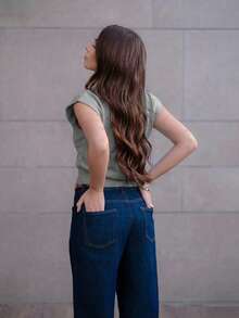 Hitanina 优雅高领宽松休闲百搭秋冬无袖针织毛衣背心 - 淺灰色 - 查看 2