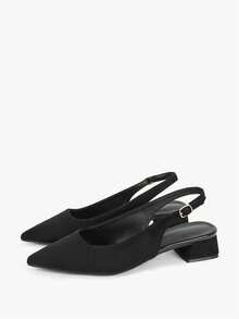 2025年秋季时尚简约风格女士金色裂纹图案粗跟平底鞋，3厘米舒适透气凉鞋情人节 - 黑色 - 查看 6