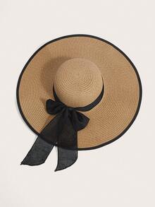 Enchnt 1 件休闲波西米亚风格草帽，适合度假佩戴 - 卡其色 - 查看 11