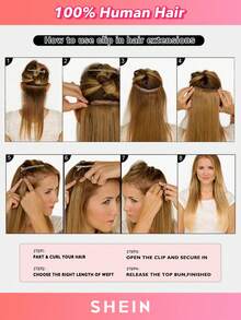 Clip In Hair Extensions Real Human Hair, Remy Human Hair Extensions Clip Ins For Women, Natural Human Hair, 14-20inch 120g 7Pcs - S4 - View 6