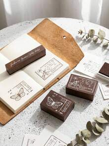 Cirelle 1pc Vintage Pattern Wooden Stamp -Handcrafted Tool For Scrapbooking, Journaling & Greeting Card Decoration - Multicolor - View 10