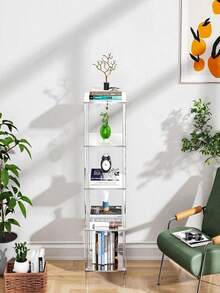 4/5/6 Layer Acrylic Transparent Bookshelf, Vertical Independent Corner Shelf, Suitable For Living Room, Bedroom, Bathroom, Small Space - Multicolor - View 10