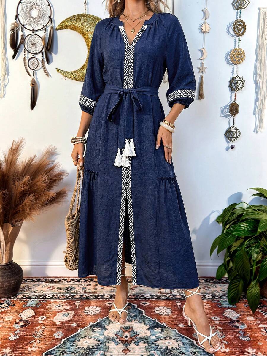 Hansera 2026 Spring/Summer New Regular Women Long Dress - Blue - View 1