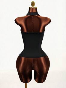 Mistrie 女士交叉露背牛仔吊带上衣 - 藍色 - 查看 2