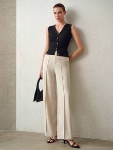 MOTF PREMIUM WOMEN'S RIBBED KNIT BUTTON-FRONT CARDIGAN - Black - View 1