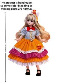 POKOJA LAND POKOJA LAND 1个30厘米乙烯基娃娃玩具洛丽塔时尚衣橱套装，可更换服装，粉色、蓝色、白色，可爱服装收藏，装扮游戏礼物，适合女孩、青少年生日派对拍照道具（非毛绒填充） - 彩色 - 查看 5