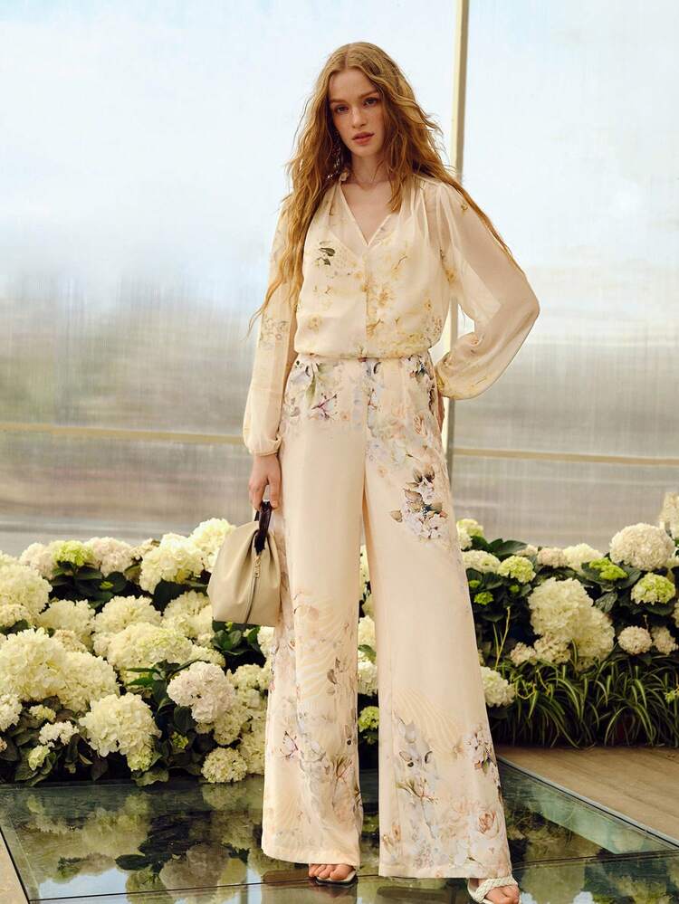 WOMEN'S PRINTED WIDE LEG PANTS, SPRING/SUMMER