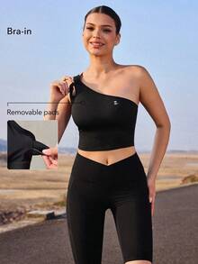 OutZeal Women Sports Black Tank Gym Pilates Stretch Slim Fit Bra-In Active Tops - Black - View 2