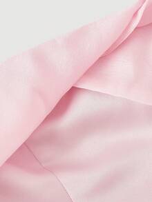 SHEIN MOD 欧根纱荷叶边修身迷你连衣裙 - 粉色 - 查看 5