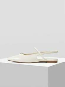 MOTF WOMEN'S MINIMALIST BACKLESS FLAT SHOES SPRING SHOES - Off-white - View 7