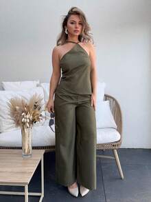 Jeta Ari 女士日常两件套服装 - 軍綠色 - 查看 4