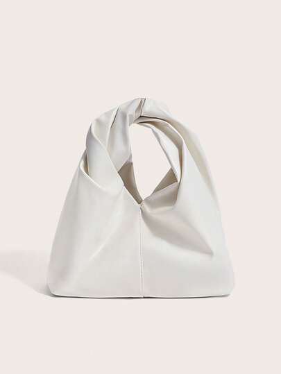 Enchnt Fashionable Solid Color PU Leather Casual Minimalist Baguette Shoulder Bag For Women