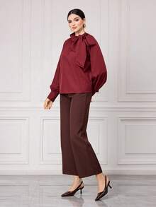 Sleekvia Tacones de aguja de tacón de gatito para mujer, zapatos de trabajo de piel sintética con correa de hebilla, marrón café - Marrón - Ver 9