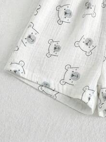 Cozy Pixies 男婴卡通椰子树图案圆领无袖连体短裤，休闲百搭 - 彩色 - 查看 8