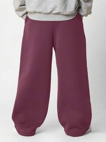 SUMWON Comfortable Wide Leg Sweatpants Athletic Wear Jogger Winter Fall Casual Sports Training Running Workout Gym School College Campus Lifestyle - Red - View 4