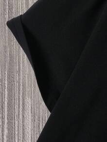 Manfinity Homme 男士圆领字母印花休闲百搭日常短袖T恤 - 黑色 - 查看 4