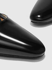 CUCCOO BIZCHIC Women's Shoes Pointed Toe Patent Leather Black Cross Strap Slingback Basic Commuting Wear Daily Thin Heel High Heel Shoes - Black - View 8