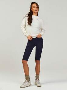 Athîral Women's Casual Versatile Letter Embroidered Knit Top - White - View 3