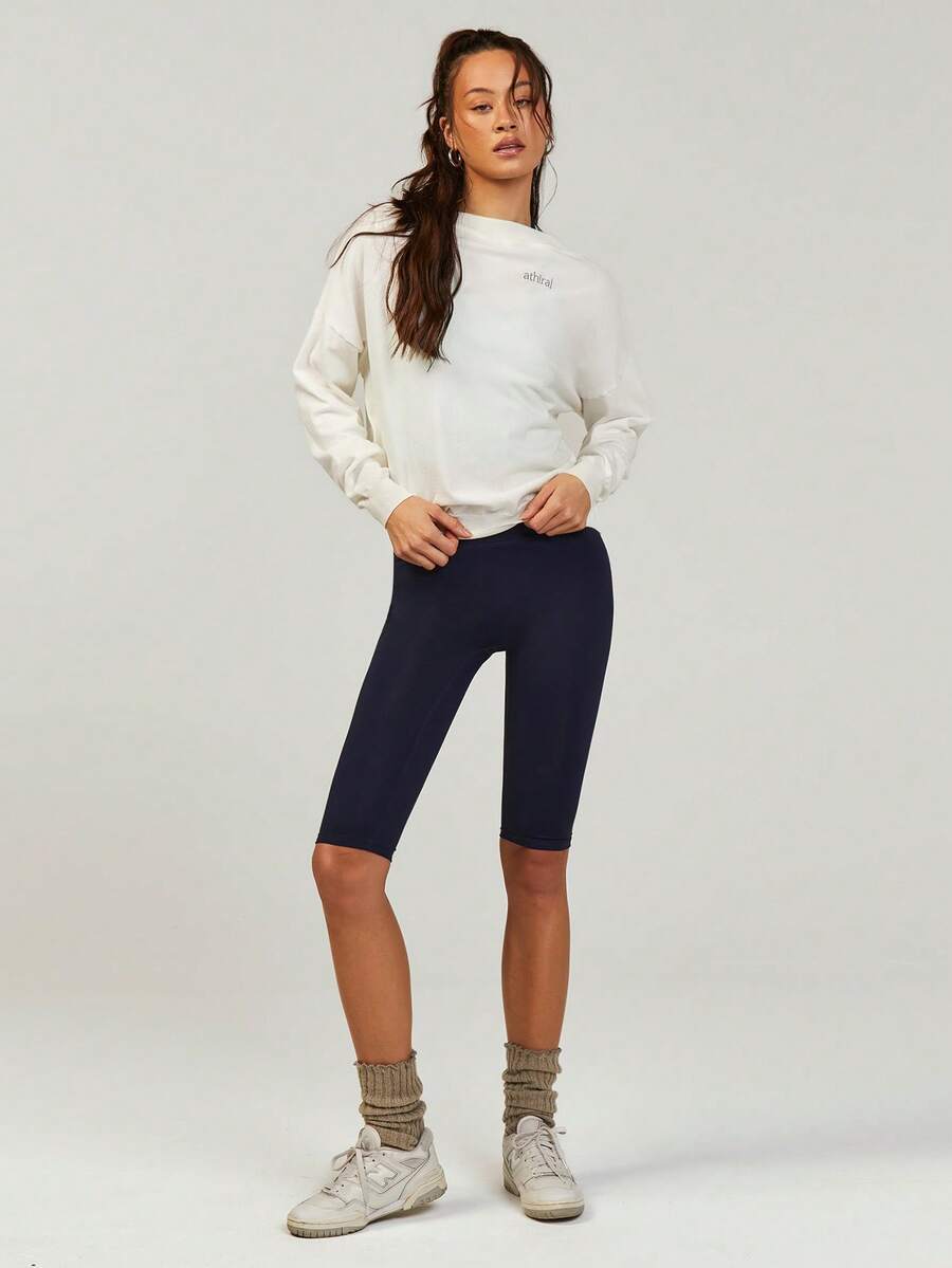 Athîral Women's Casual Versatile Letter Embroidered Knit Top - White - View 1