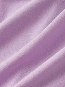 SHEIN MOD 紫色露肩刺绣鱼骨边连衣裙 - 紫色 - 查看 7