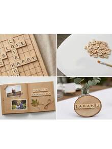 100pcs/200pcs Wood Letter Tiles,Scrabble Letters For Crafts, DIY Wood Gift Decoration, Making Alphabet Coasters And Scrabble Crossword Game - Alphabet wood chip - View 10