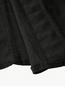 Mistrie 女士交叉露背牛仔吊带上衣 - 藍色 - 查看 8